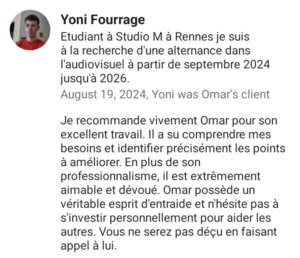 Avis client Yoni - Top Candidat