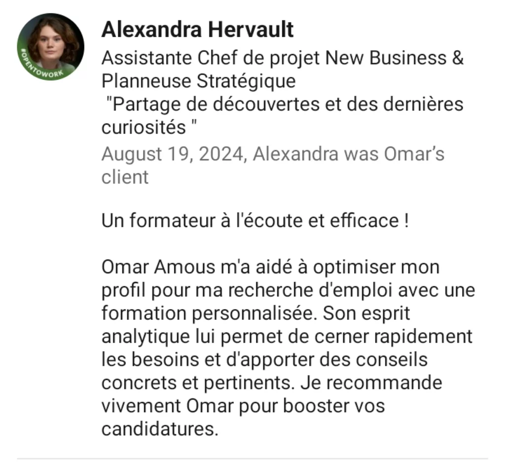 alexandra top candidat linkedin